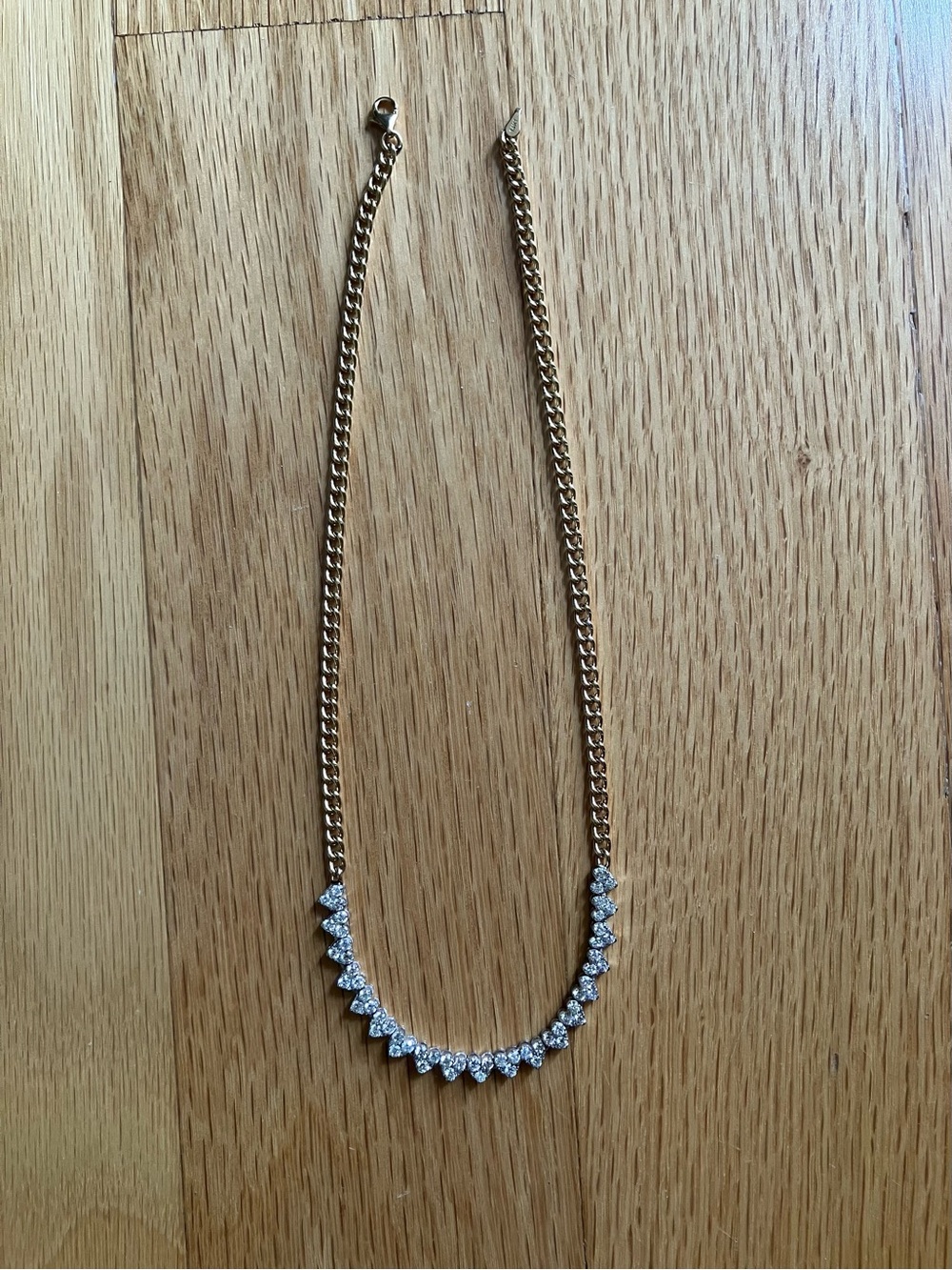14k Curb Chain with Diamond Hearts